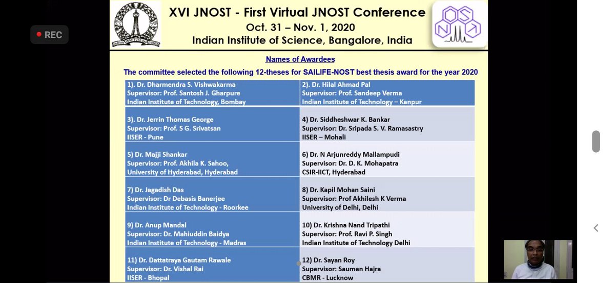 DharmendraSVish's tweet photo. I am happy to share that I have been selected for "SAILIFE-NOST Best Thesis award-2020" in Virtual JNOST  confrence at IISC Banglore.
#BestThesisAward
#IITBombay
#GharpureLab https://t.co/HadsFdunNA