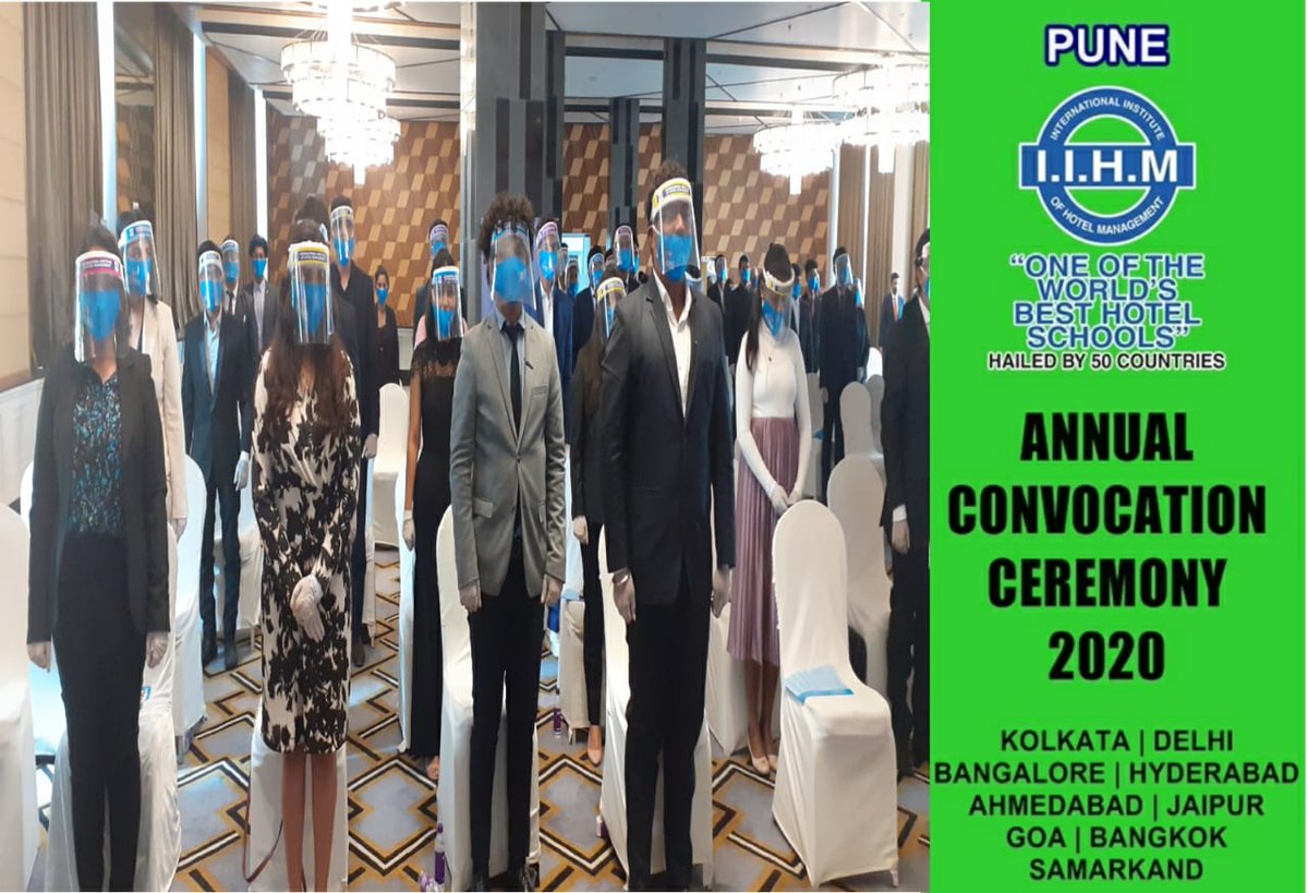 yogeshmane27's tweet photo. Congratulations to all new graduates of @IIHMHOTELSCHOOL #IIHMPune in Convocation 2020 today with all SoP &amp; Social distancing @directorPuniihm @subornobose https://t.co/ZthOpThGod