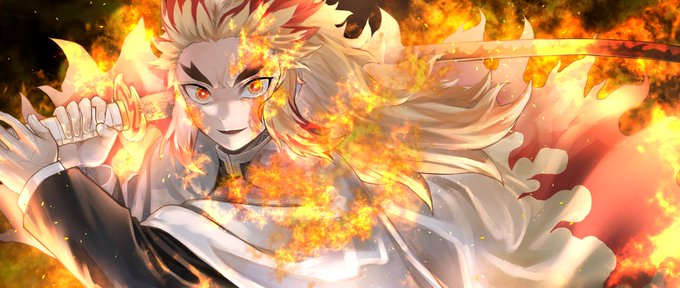 るしあん/5月以降納品のお仕事募集中さんがTwitterに投稿した煉獄杏寿郎(鬼滅の刃)のイラスト。