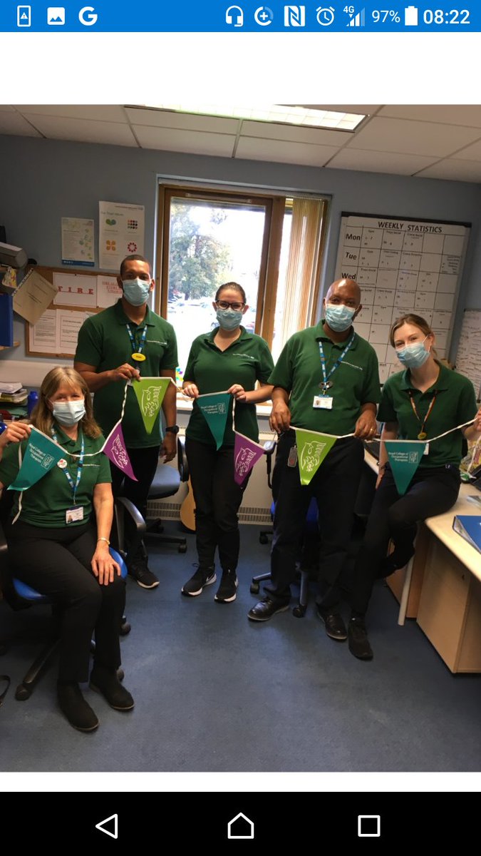 Our #HillingdonOTs team is made up of #CNWLOTs, Sports Technician, Activity Co-ordinator and Senior #PeerSupportWorker 💚 The team works together to promote health and wellbeing through engagement in #meaningfulactivities #OTWeek2020 <a href="/CNWLNHS/">CNWL NHS FT</a> #ChooseOT