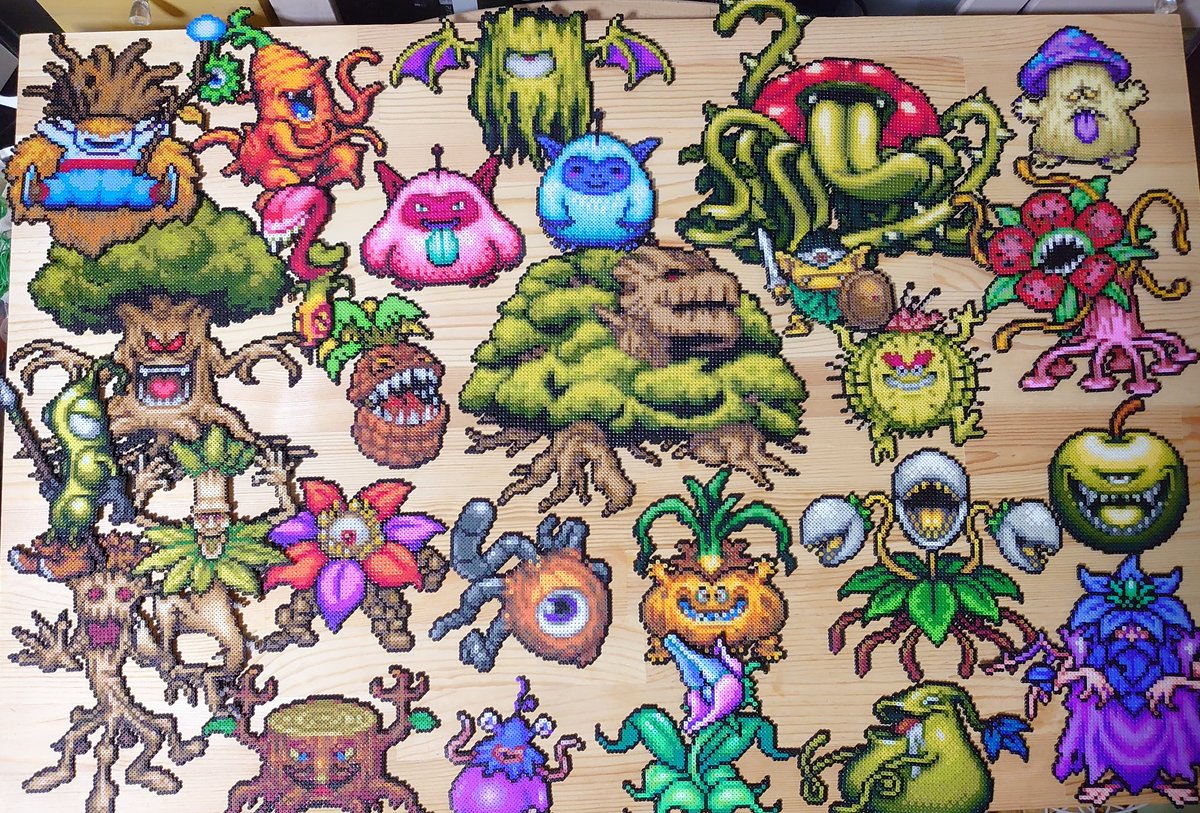 あせろら Di Twitter ドラクエモンスターズ 1 2 アイロンビーズ で植物系コンプリート ドラクエ Dqm
