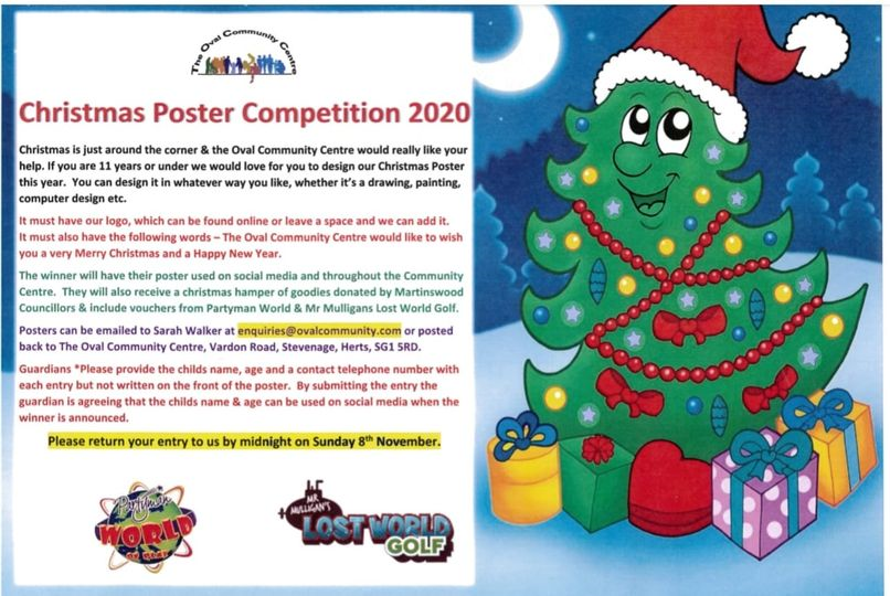 OvalCommunityCentre (@communityoval) on Twitter photo If you are 11 years old or under why not enter to win a fantastic Christmas Hamper, courtesy of 
<a href="/partymanworld/">Partyman World</a> <a href="/MrMulliganSG/">Mr Mulligan's Golf</a> & Martinswood Councillors <a href="/StevenageBC/">Stevenage Council</a> If you are 11 years old or under why not enter to win a fantastic Christmas Hamper, courtesy of 
<a href="/partymanworld/">Partyman World</a> <a href="/MrMulliganSG/">Mr Mulligan's Golf</a> & Martinswood Councillors <a href="/StevenageBC/">Stevenage Council</a>