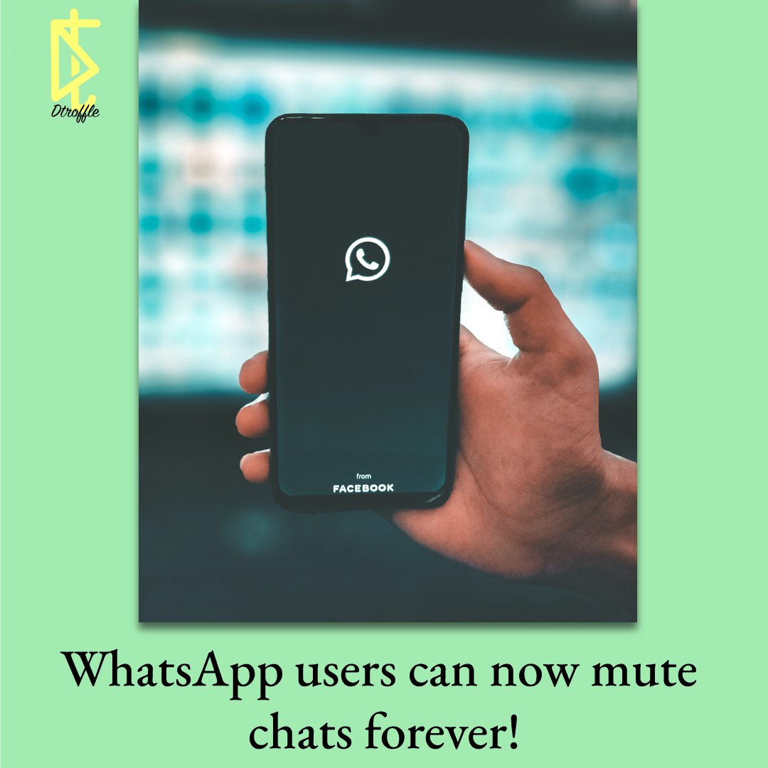 Dtroffle's tweet photo. Today at DTROFFLE we had a busy morning, as we were busy changing our app settings from mute for week to mute always. It was tiring!!!!
Let's us know how many group you muted?
#WhatsApp #MuteButton #whatsappGroups #facebook .@WhatsApp .@facebookapp https://t.co/GpHPGXbQPA