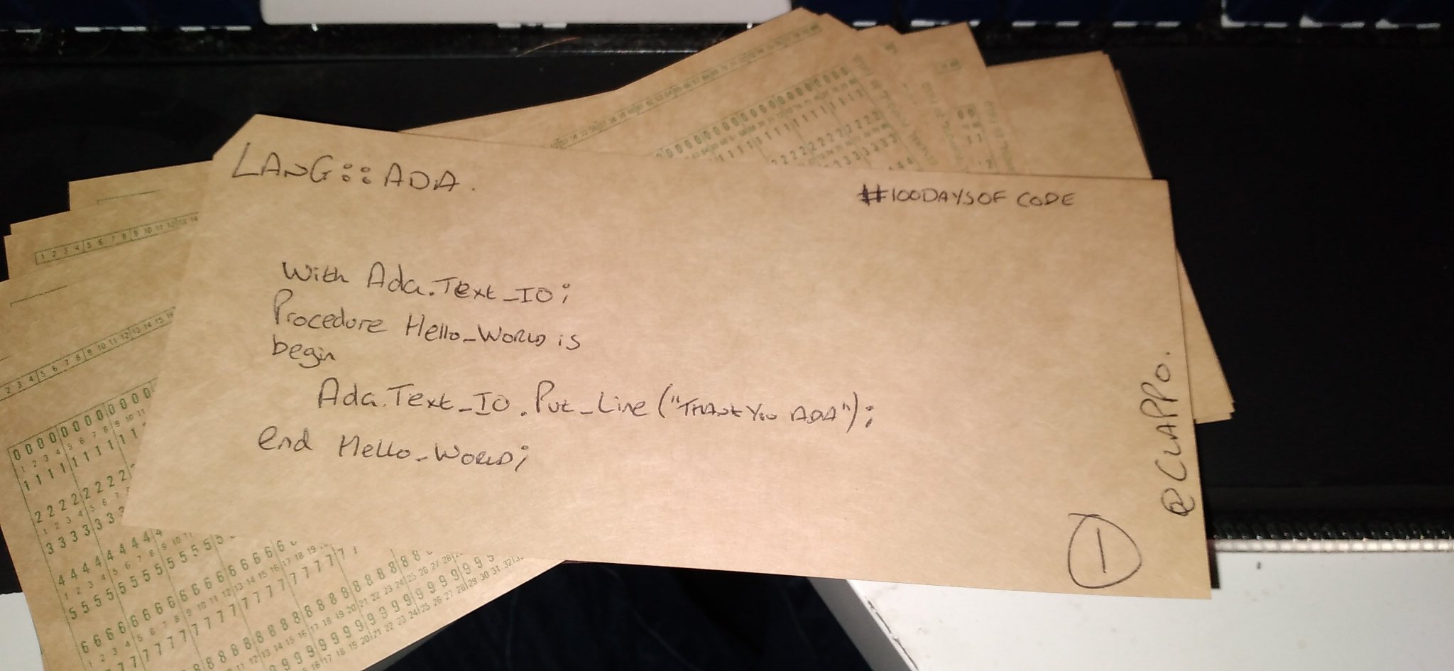 #100DaysOfCode  Day 1 - ada Now to go hang it off the gates to Adas resting place  Then sort my prin