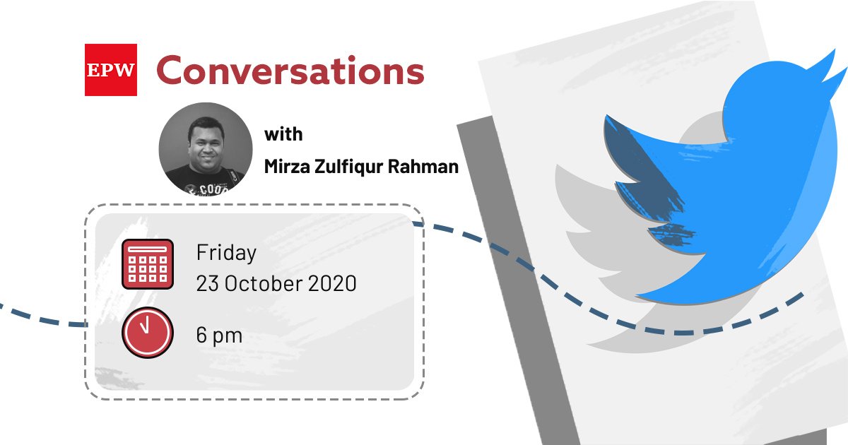  #EPWConversations: Today, Mirza Zulfiqur Rahman ( @mirzalibra10) will be talking about his article "Infrastructuring Floods in the Brahmaputra River BasinHydrocracies, Hubris, Hazardscapes" from epw_in's handle. We invite you to join the conversation and ask questions.