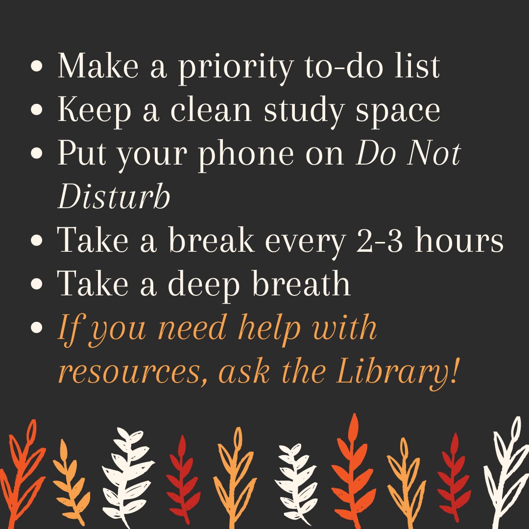 dsu_library's tweet photo. Hornets, let's finish this semester strong! Here are a few Study Tips for Success created by Student Volunteer, janaemaries. Faculty Librarians and Library Staff will support &amp; ensure you have access to the resources that you need. #Scholars #DSU #DSU21 #DSU22 #DSU23 #DSU24 https://t.co/SLbGIsQXAV