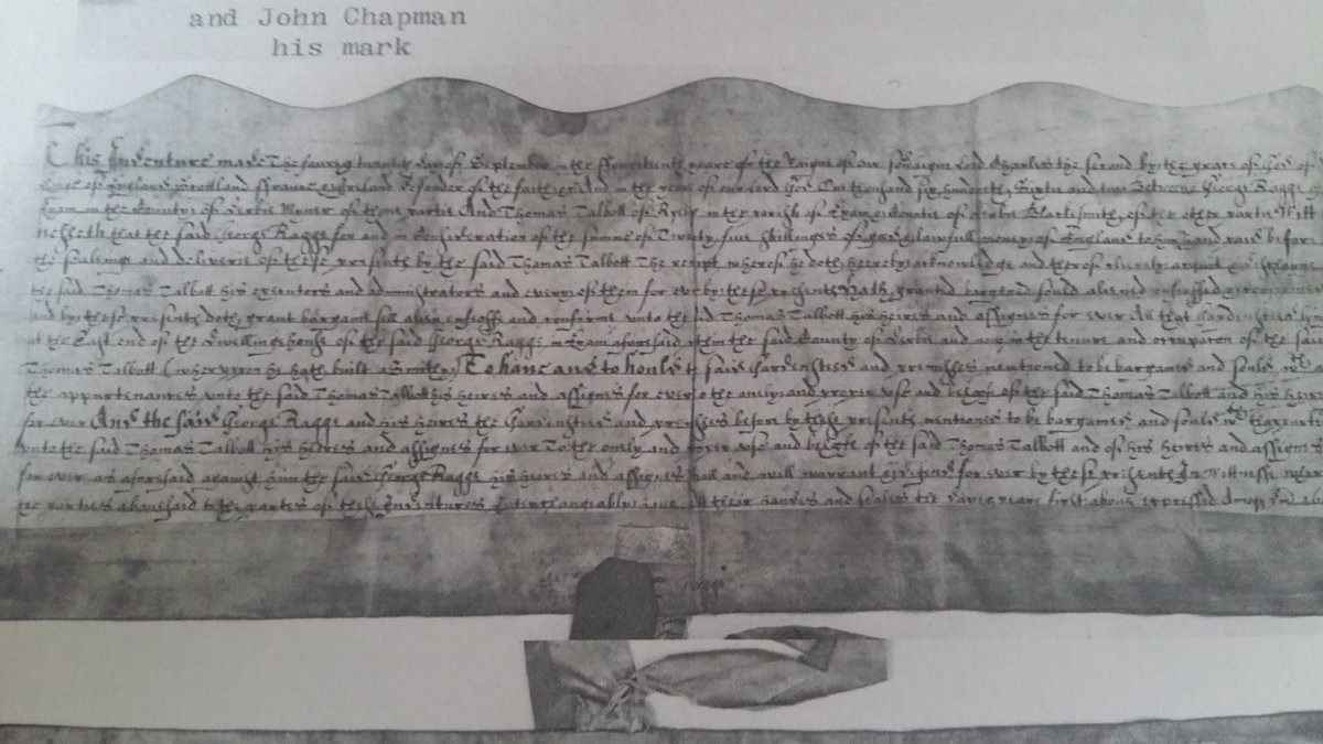 Alice’s 11 year-old brother Jonathan and father George died a few days either side of her. Three years earlier, George had sold some land to Thomas Talbott for 25 shillings. Here is the indenture /4