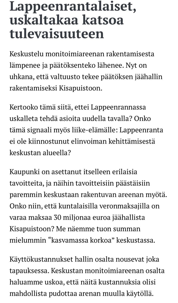 iimarkus's tweet photo. Mielipidekirjoitukseni aamun Etelä-Saimaassa: https://t.co/vefbVGiO23
