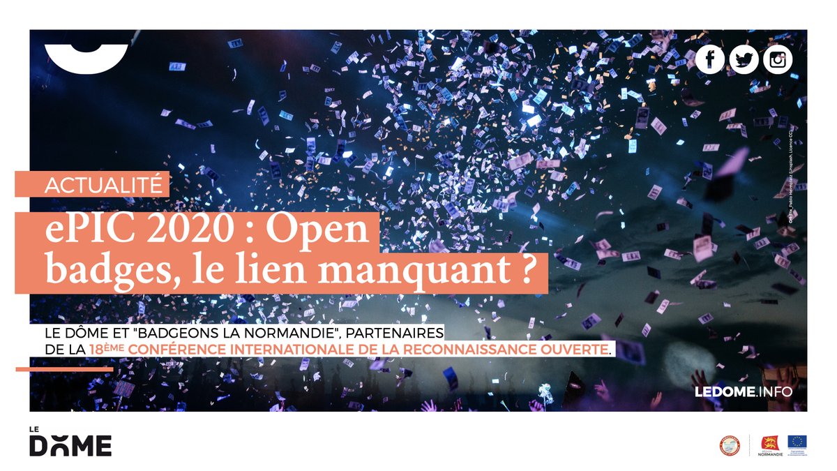 _LeDome's tweet image. #OpenBadges 🏅 · @_LeDome et les membres du réseau #BadgeonsLaNormandie se mobilisent pour la Conférence #ePIC2020 organisée par @OpenRecognition. Retrouvez tout le programme sur @badgeons ▶️  #OpenBadge #OpenEducation #OpenRecognition