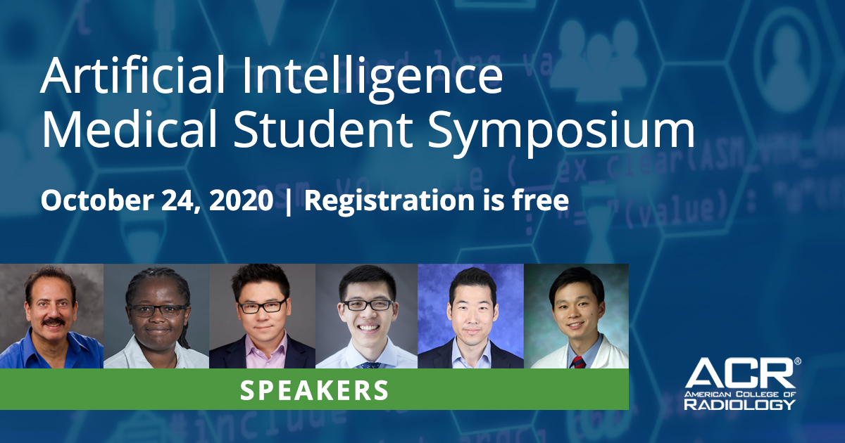 RadiologyACR's tweet photo. What will the role of #radiologists look like in 2030? How are radiologists using AI today to advance healthcare and improve patient care? #MedStudents, you won't want to miss tomorrow's FREE, virtual Artificial Intelligence Medical Students Symposium https://t.co/7xQhQCDxH7 https://t.co/qiHKFtfKeB