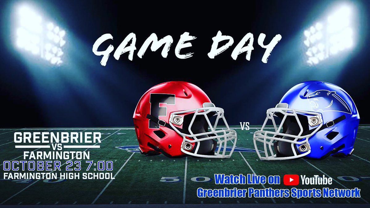 BrierFootball's tweet photo. Game Day ‼️‼️

Traveling to Farmington to take on the Cardinals in a huge 5A West mid-season matchup ‼️

Panthers ⚠️ Cardinals - Kick off - 7 pm ‼️‼️

Watch live stream on YouTube - Greenbrier Panthers Sports Network ‼️

#pantherway #beatfarmington #galations6:9 #harvestseason https://t.co/PAfZ6yafyi
