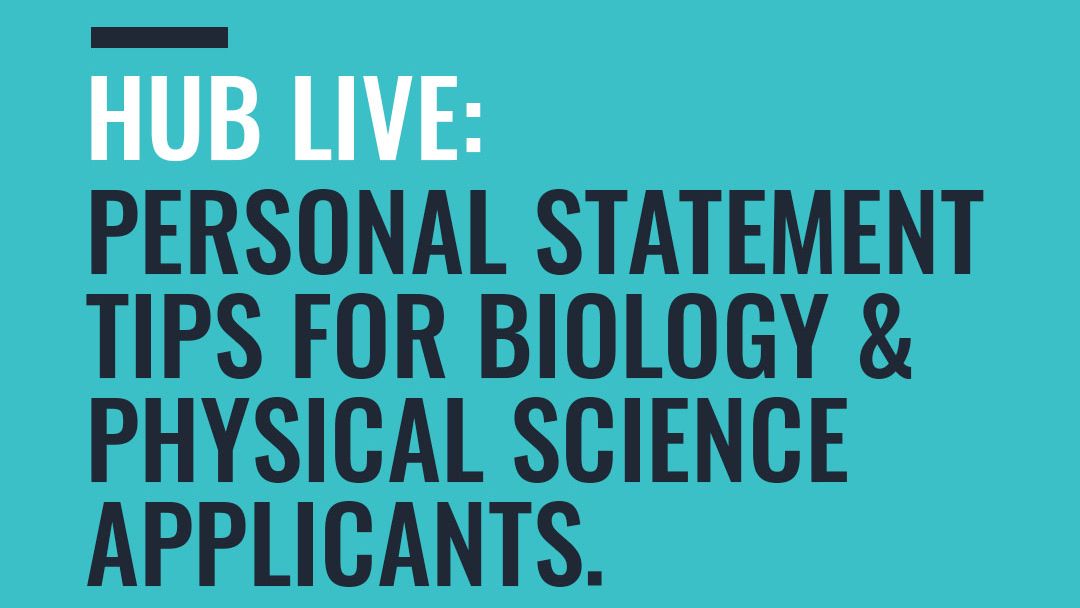 ucas_online's tweet photo. Make sure you join us at 16:00 (UK time) in the UCAS Hub for a dedicated Biology &amp; Physical Science personal statement workshop. 

Find out more... https://t.co/4M4XLrnT8g https://t.co/fcMyFMO1Hu