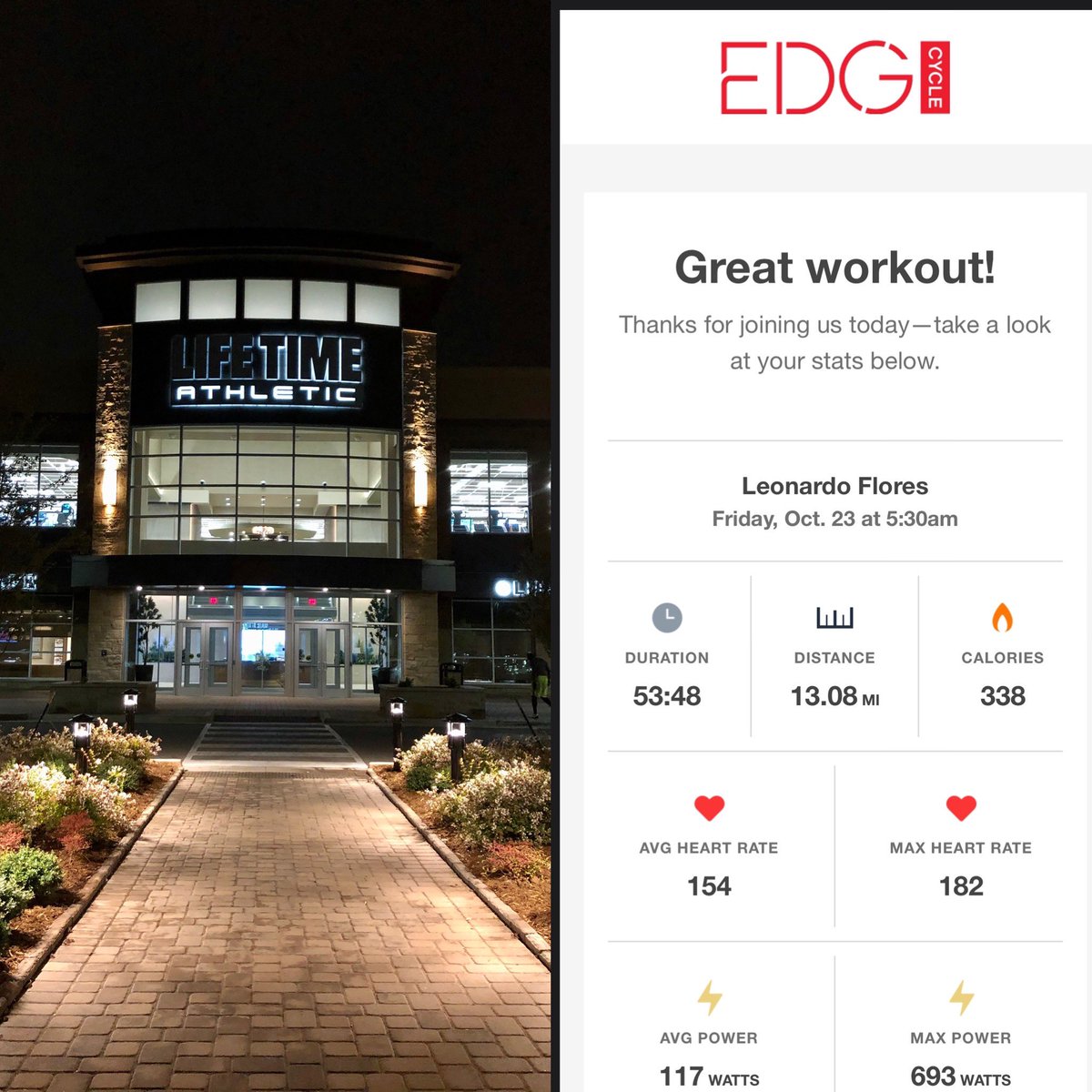 OHPFlo381's tweet photo. Forgot to take the post workout selfie to let’s everyone know I did do the workout ha but instead, you get to see my numbers from #EDGCycle class. Who ever said riding a bike was easy to was wrong haha. Heck of a workout!!! @LifeTime_Life #LTClassDash #LifeTimeOkc https://t.co/wU7UjnAOl8