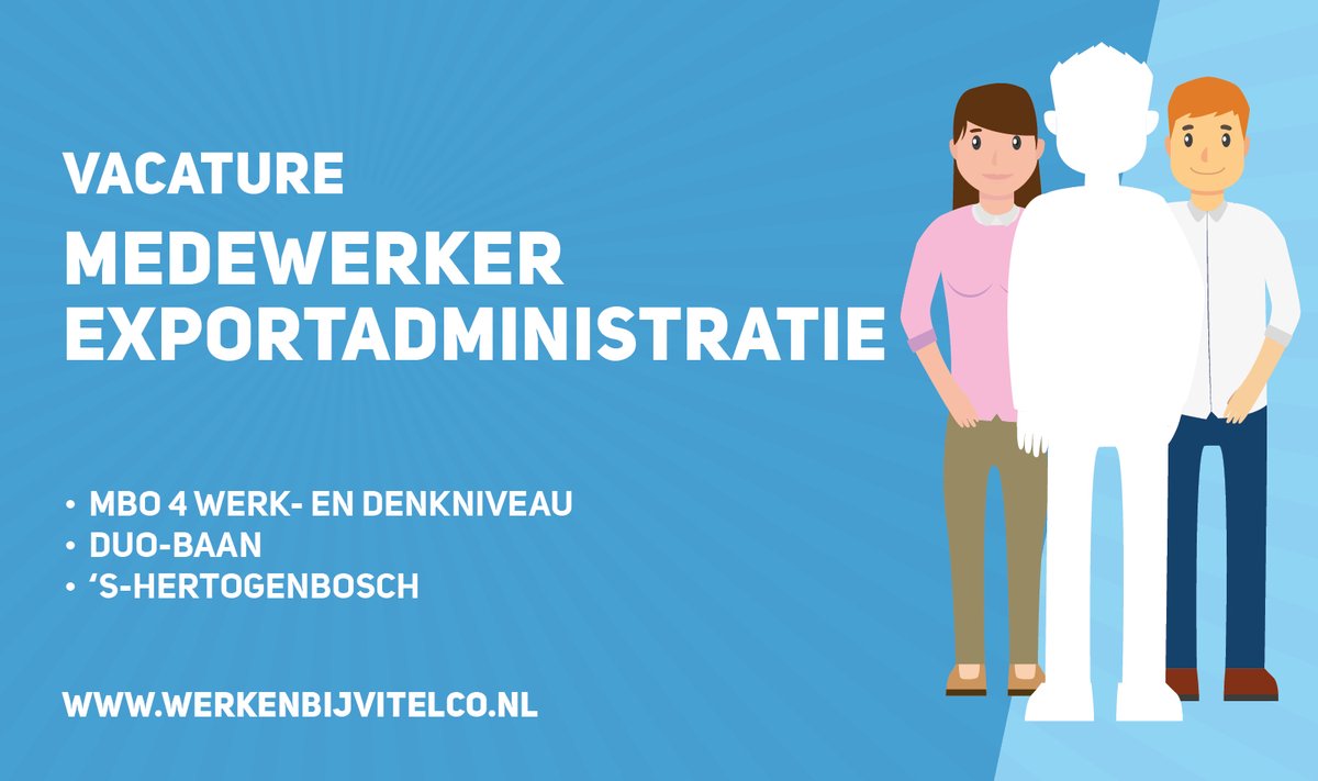 Heb jij kennis van exportadministratie en vind je het leuk om in een internationale omgeving te werken?! Dan ben jij misschien wel de collega waar wij naar op zoek zijn! 

Geïnteresseerd? Bekijk de vacature op onze website: bit.ly/31RjnCn

#vacature #exportadministratie
