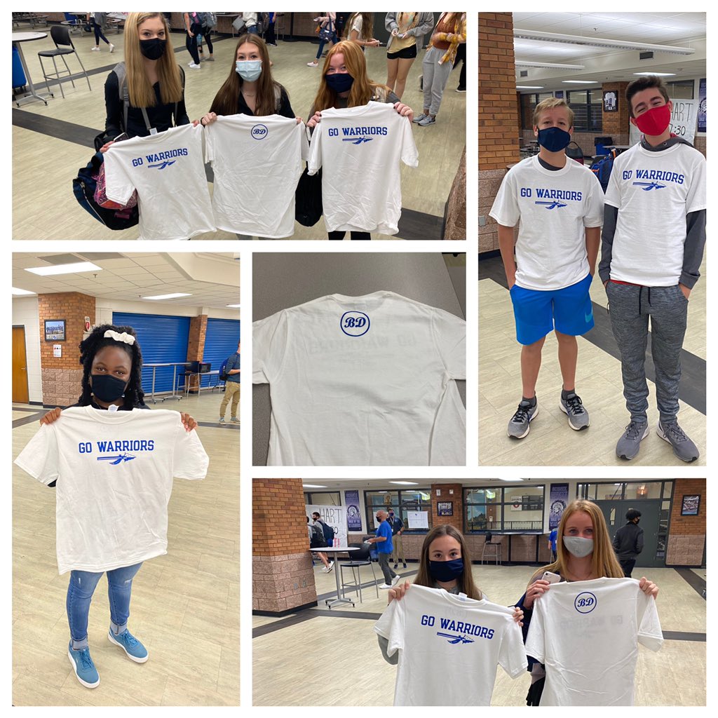 OCHS_Athletics's tweet photo. Thank you @BSNSPORTS_GA and @jdtann5 for our student section shirts and continuing to remember our beloved @OCHSAPdeitz #BDstrong #weareone 🔵⚪️ https://t.co/tj7YJudOK1