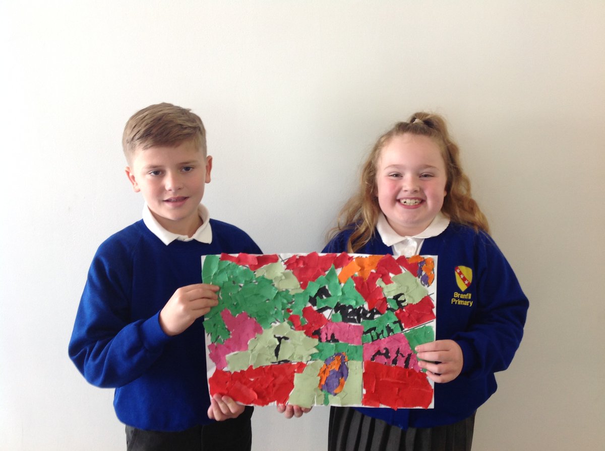 BranfilPrimary's tweet photo. This month Year 5 have been studying important black people from history. This week, we looked at Chris Ofili, a Turner Prize winner. We were inspired by his work 'I Embrace All That I Am' to create our own collages. #BranfilValues #BranfilArtsmark #BlackHistoryMonth #BVFreedom https://t.co/kP2VLzeu6I