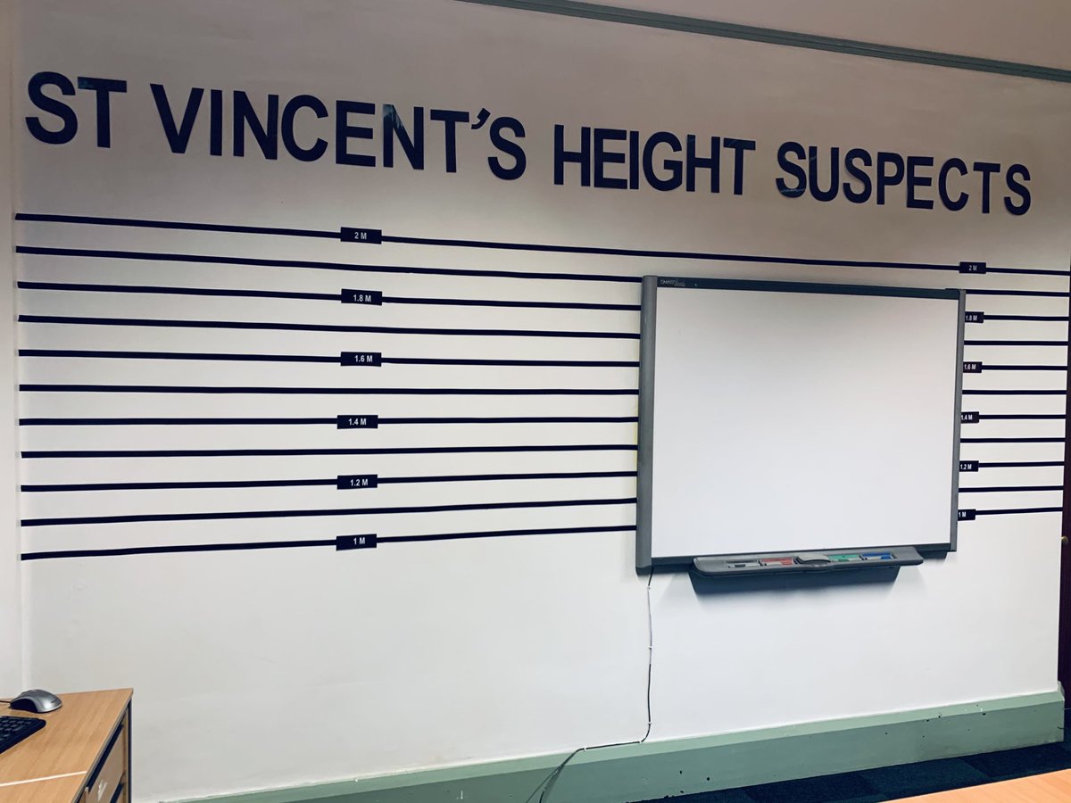 MissHollymealey's tweet photo. Maths display nearly complete! Just need to find some suspects in ⁦@StVincentsL12⁩ and do some finishing touches! I need some Life size cutouts  ⁦@LFC⁩ ⁦@LFCFoundation⁩ of the players ❤️ #mathsdisplay #maths #thebest #heightproblems #help https://t.co/9mD49Spv6N