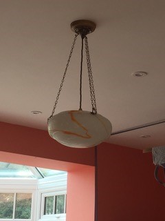A recent request was to restore these 3 art deco ceiling lights, no problem. A beautiful job..... one satisfied customer.