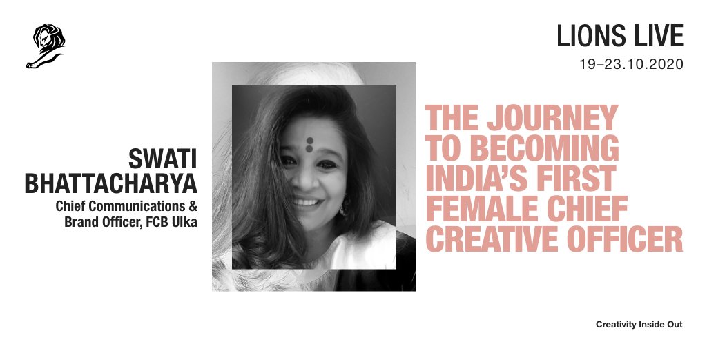 FcbUlka's tweet photo. #FCBUlkaThoughtLeadership

Join Swati Bhattacharya’s Masterclass on the Cannes Lions’ second annual LIONS Live today at 8:10pm (IST). 

You can register for the free event here- https://t.co/qzXk1wlG6A 

@Cannes_Lions @techyswati #CannesLions #masterclass #FCB #FCBUlka https://t.co/jkpwY7CpxL