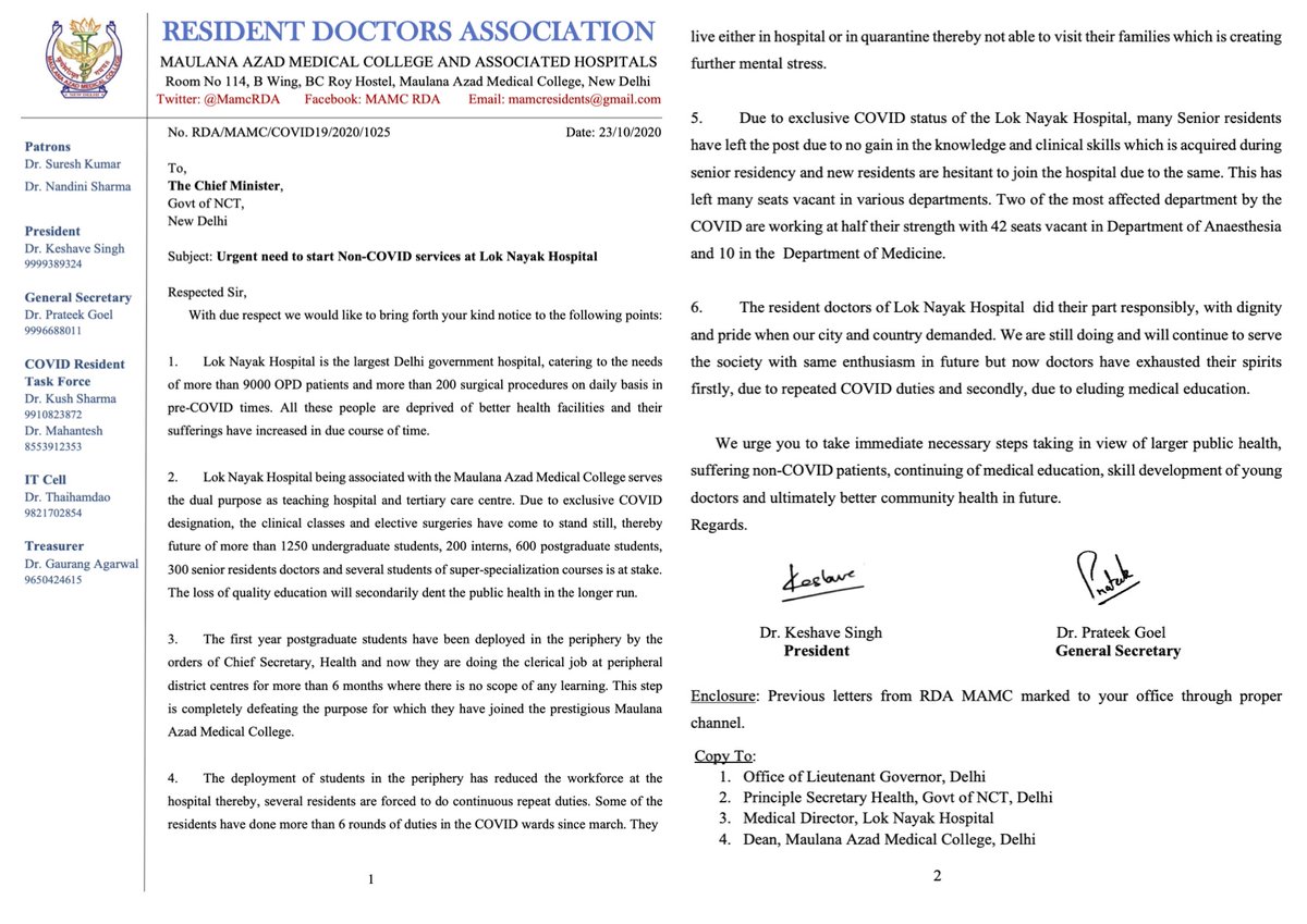 MamcRda's tweet photo. Just making building in the name of hospital will not suffice for public health if trained doctors are not available. Its high time to focus on training of Doctors and re-initiate Non-COVID services at LNH.
#UnlockLNH #ForMAMC
@ArvindKejriwal @SatyendarJain  @dr_arunkgupta @ANI https://t.co/WdVHNG5jnC