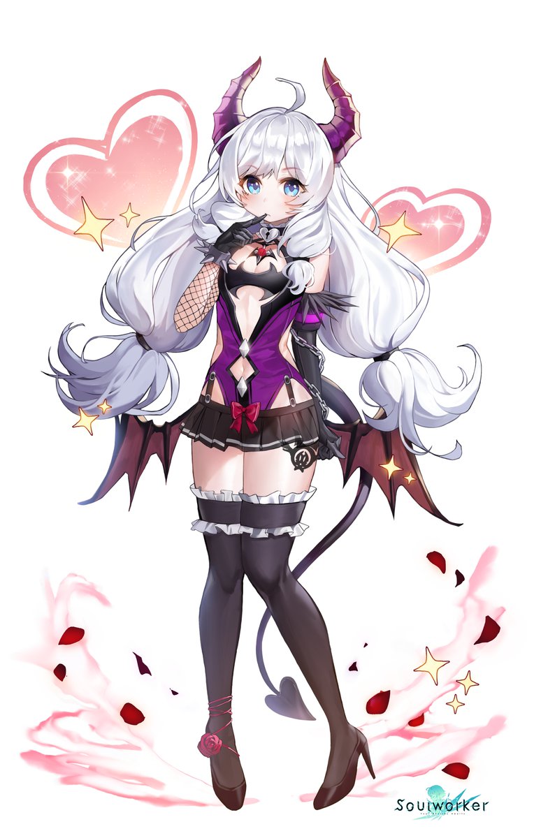 ソウルワーカー 公式アカウント Sw販売アイテム情報 続いては ナイトメア コスチュームを着用したステラ イリス チイ エフネルのイラストです 新たにコスチュームが追加されたエフネルは 身も心もまさに小悪魔です ソウルワーカー