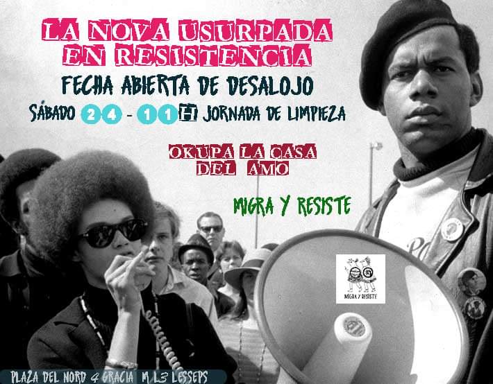 LA USUR SE QUEDA 🏠✊🏾🖤✊🏾sta casita migra tiene orden de desalojo abierta, pero seguimos resistiendo, éste sábado 24 de octubre desde las 11:00h súmate a la jornada de limpieza y mantenimiento del espacio social que nos convoca y recibe siempre en tantas conspiraciones. 🖤🔥 ✊🏾