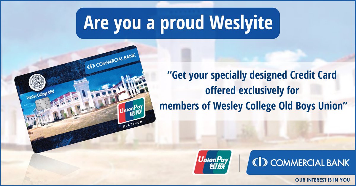 ComBank_LK's tweet photo. Please call 0777 582 758 for more info
#ComBankCards #WesleyCollege https://t.co/wLzw9z71o6