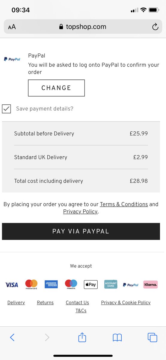 jomeld's tweet photo. @TopshopHelp Hi. I have tried to buy a skirt from your website with a 15% off voucher code and although it says it has applied it doesn’t look as though it has. The full price of the skirt is £25.99. See pictures attached. Please can someone look into this. Thank you! https://t.co/j00hhvnejV