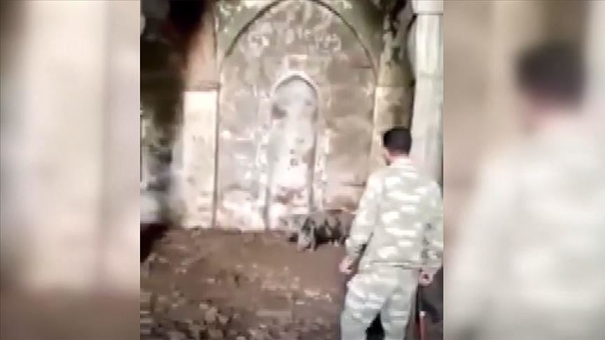 Shukran___Ali's tweet photo. This is a mosque from occupied territories. The "nation" which blames us for attacking "their churches". I wonder how any armenian could explain "this"? Why even would you do something like "this"? https://t.co/wCkSNxQu5o