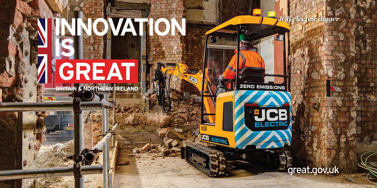 GREATBritain's tweet image. Building a better future! Wishing @JCBmachines a very happy 75th birthday 🎂 #JCB75 #InnovationsIsGREAT 🇬🇧