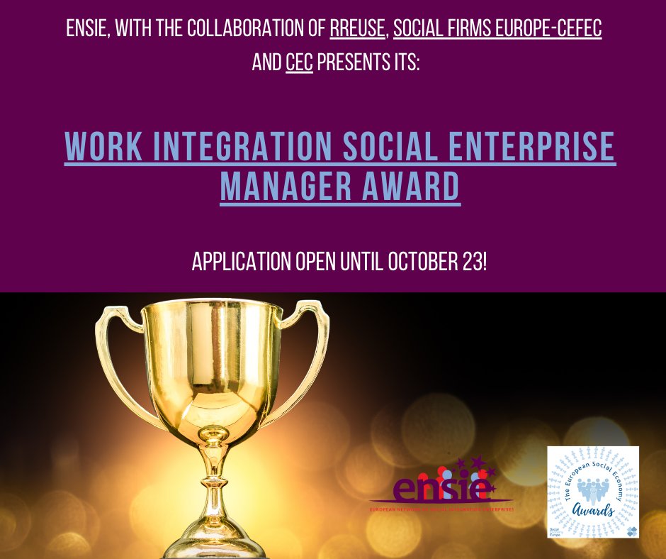 Only have a few hours left to apply to our WISE Manager Awards! If you are a WISE or if you know a WISE that has demonstrated innovation and adaptability, especially to face the COVID-19 crisis, don’t hesitate to apply or nominate! More info: bit.ly/32RHfqn