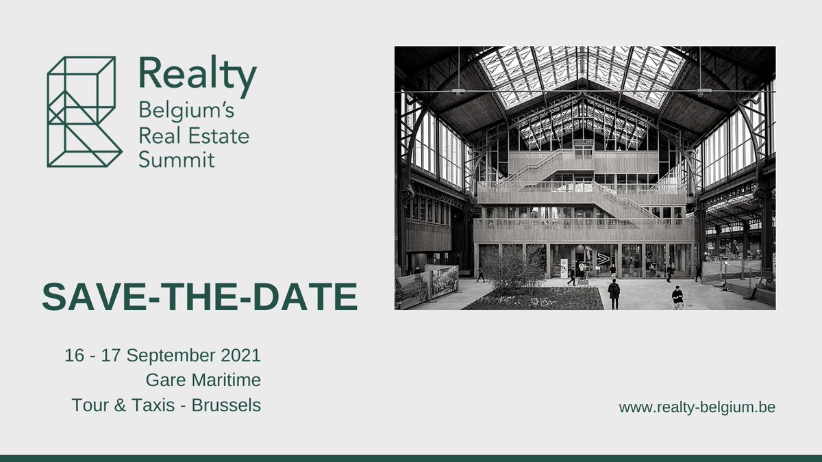 !Realty Summit: 16 &amp; 17 September 2021 at Gare Maritime in Brussels! 
It has become clear over the past few months that networking events such as Realty are very important. We are pleased to announce that the next Realty Summit will be taking place on 16&amp;17 September 2021.