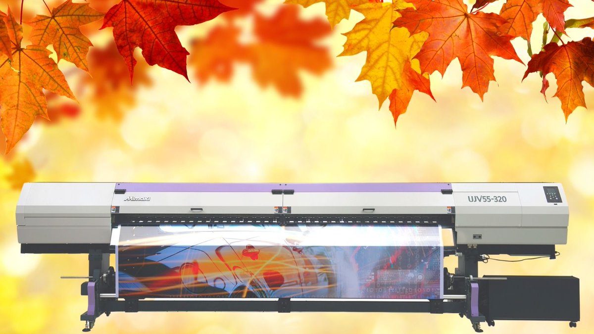 HybridServices's tweet photo. Save big on the superwide Mimaki UJV55-320 this autumn. Enjoy a discount and extra warranty on this cutting edge, 3.2m LED UV printer which incorporates a raft of Mimaki's proprietary core technology. https://t.co/5ojWfueA7w https://t.co/Jn1yPLBYge