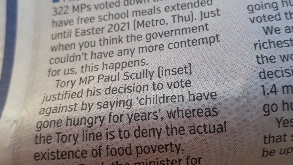 tankralc's tweet photo. My face mask it's hiding my open mouth disbelief at how Tory MP Paul Scully justified voting down free school meals over the holidays. Children have gone hungry for years, do something now! Who knows his Twitter account? https://t.co/e6Of6VR93M