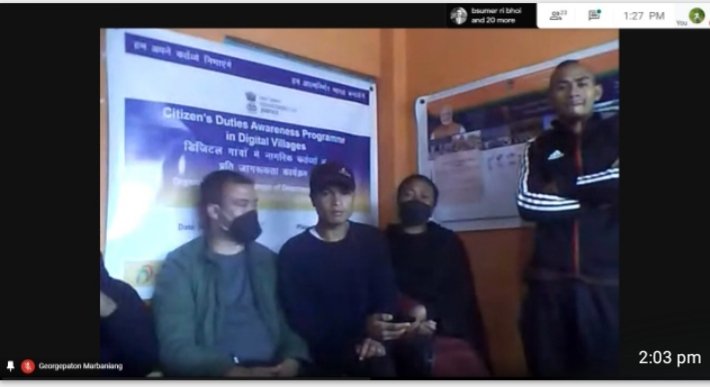 bkhongjoh's tweet image. &quot;Citizens Duties Awareness Program Session&quot; conducted by Digital Village Vle of Mawngap Village. East Khasi Hills,Meghalaya today through VC in presence of village heads,Villagers &amp;amp; State Legal representatives. 
#CDAP
#CSCDigitalvillage
@dintya15 @Tele_Law @CSCegov_