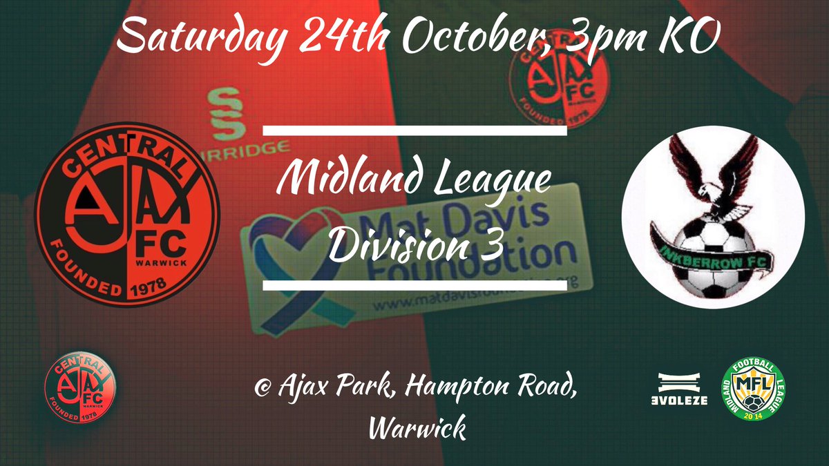 Our 1st Team host the unbeaten <a href="/InkberrowFC1sts/">Inkberrow FC</a> tomorrow at Ajax Park. 

Usually plenty of goals in this fixture so get your local football fix in Warwick