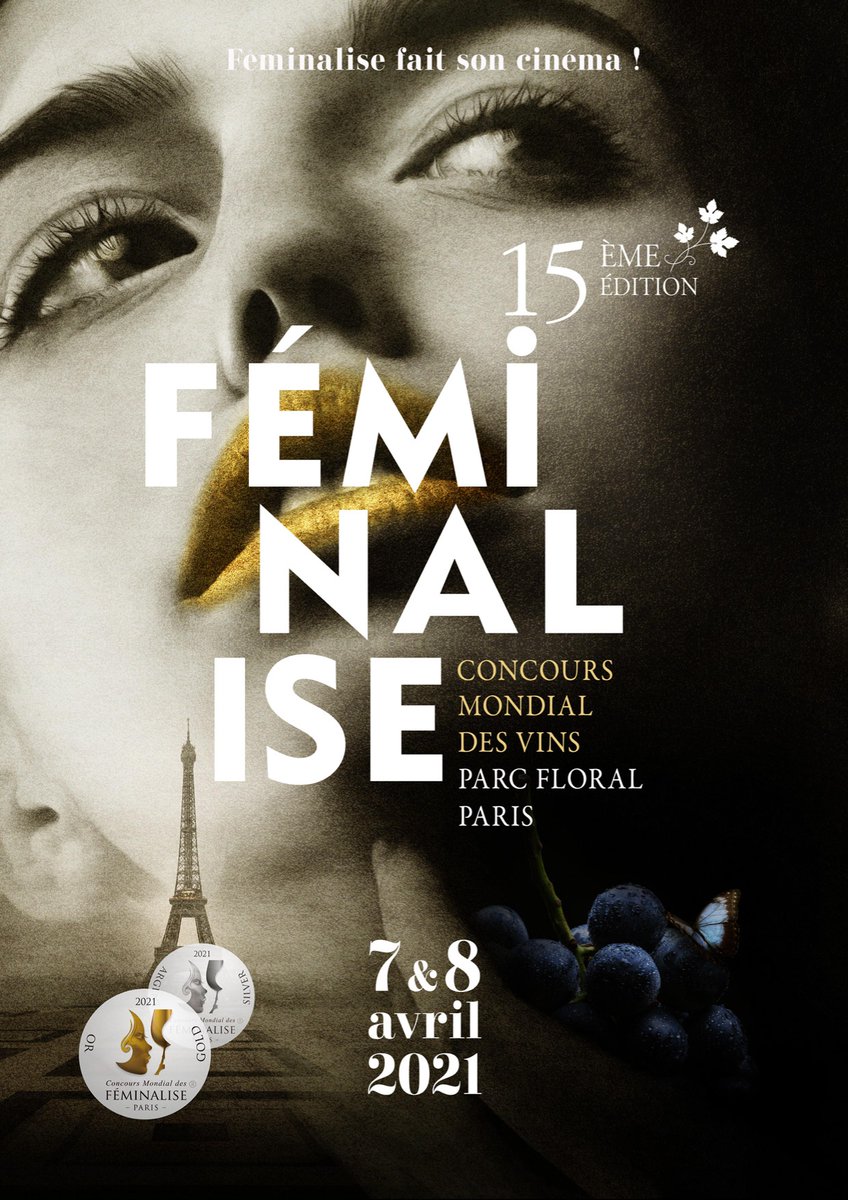 Pour sa 15ème édition anniversaire, Feminalise fait son cinéma !
Nous sommes ravis de vous présenter le visuel pour le prochain concours, qui se tiendra, crise sanitaire ou non, les 7 et 8 avril 2021 ! #vins #concoursvins #femmes