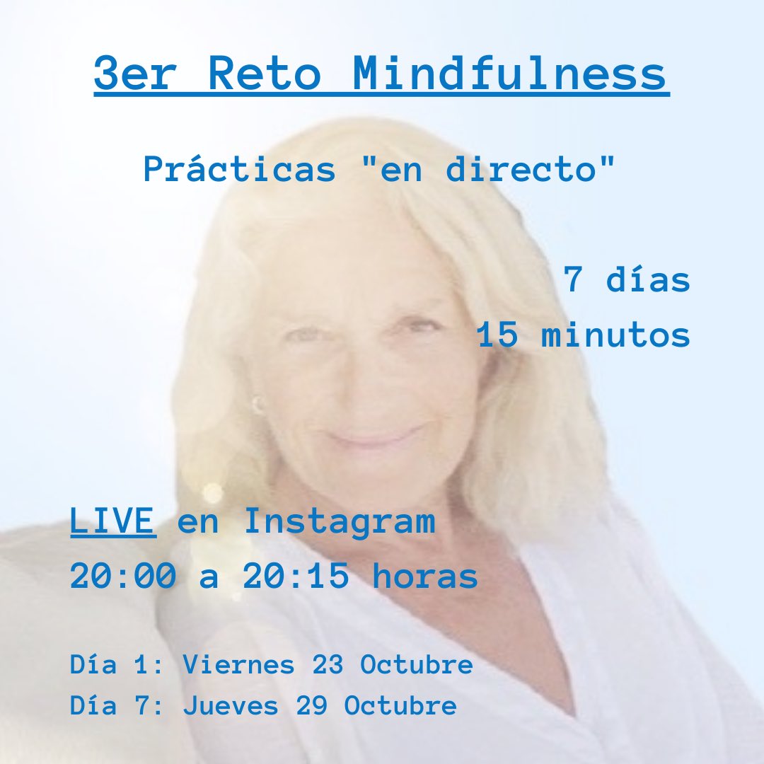 _Helen_Grain's tweet photo. 3er #Reto de #Mindfulness 
7 días • 15 minutos
Día 1: Viernes 23 de #Octubre 
Día 7: Jueves 29 de Octubre
Nos conectamos en #Instagram 
https://t.co/pN6gPhFAGP 
#SaludMental #inteligenciaemocional #Bienestar https://t.co/Eh2M3HOrar