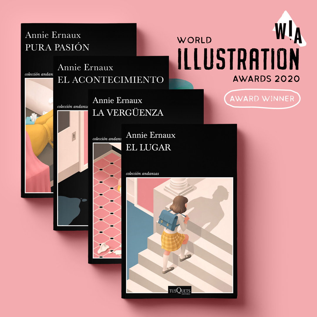 casadellibro's tweet photo. El diseño de las cubiertas de los libros de Annie Ernaux, publicados por @TusquetsEditor, ha sido galardonado en los World Illustratrion Award 2020, en la categoría de Ilustraciones de cubiertas de libros. https://t.co/ysWtk1EaBs