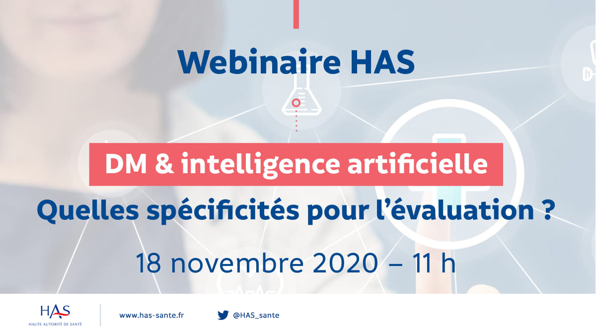 📆#Webinaire 18/11 | Dispositifs médicaux &amp; intelligence artificielle #IA : spécificités pour l'évaluation

Industriels/fabricants/consultants/étudiants ➡ Pour connaître vos attentes, posez vos questions en ligne
🕐Ouverture prochaine des inscriptions

👉has-sante.fr/jcms/p_3213104…