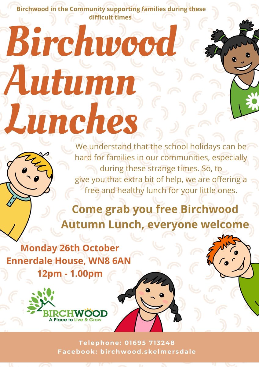 BirchwoodCentre's tweet image. The Government might have let you down, but we haven't. Birchwood Autumn Lunches will be available from Monday at Ennerdale House, Tanhouse, Skelmersdale for any families who needs them. Please Like &amp;amp; RT #ENDCHILDFOODPOVERTY @MarcusRashford @Westlancsbc @WestLancsCCG @SkemNews