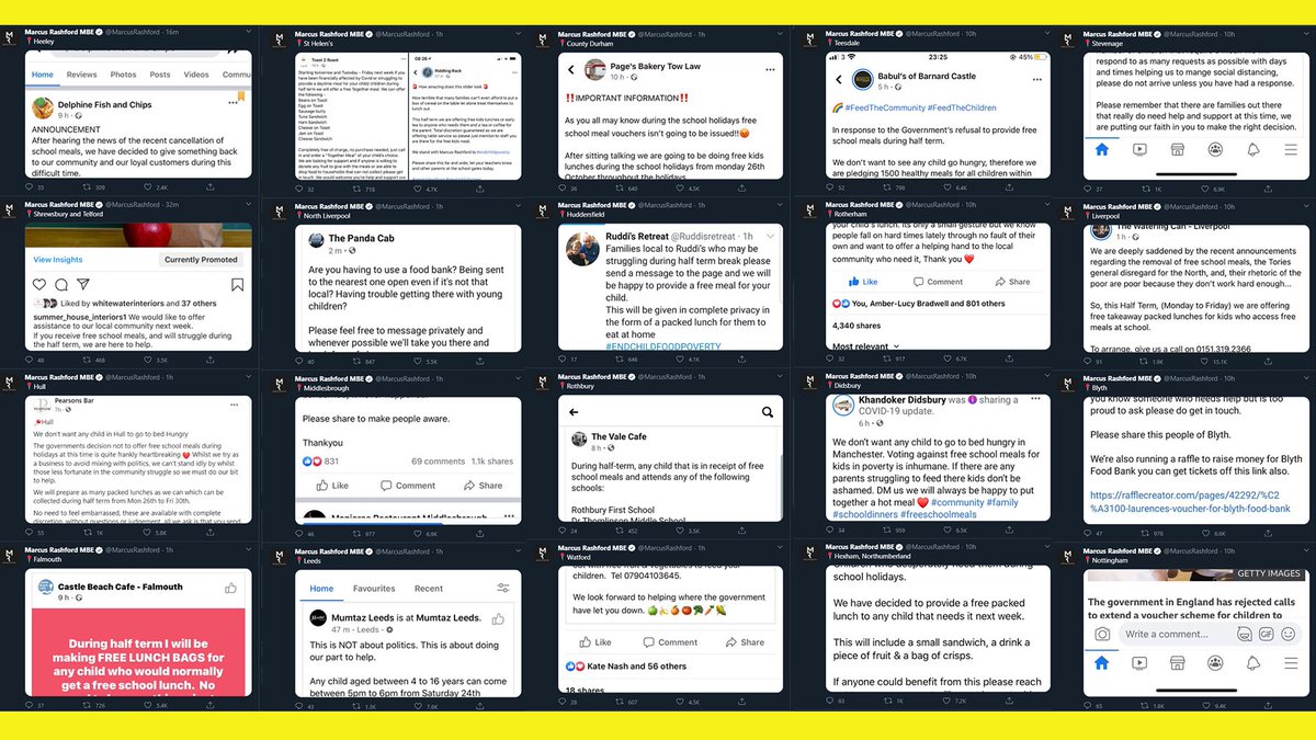 talkSPORT's tweet photo. This is what @MarcusRashford’s Twitter timeline looks like right now.

So many places offering free meals to children who need them over half term.

This would not be happening without Marcus Rashford’s hard work.

This is incredible 👏 https://t.co/9uUyMzEycx
