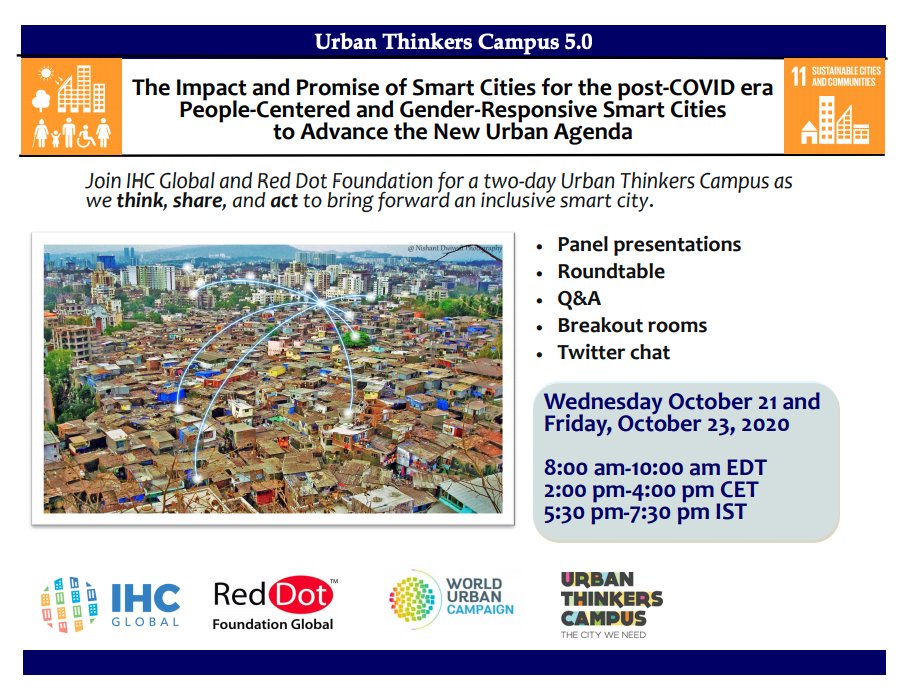 urbancampaign's tweet photo. TODAY !   Urban Thinkers Campus on Smart Cities in the post-COVID era!  (2:00 - 4:00pm (CET))
Register here: https://t.co/nUaybSo9Qp
@pinthecreep @urbancampaign
@ChasCadwell @Efusterf @camila_s_jordan @BrianDEnglish @JudithHermanson https://t.co/wJzzweKS2S