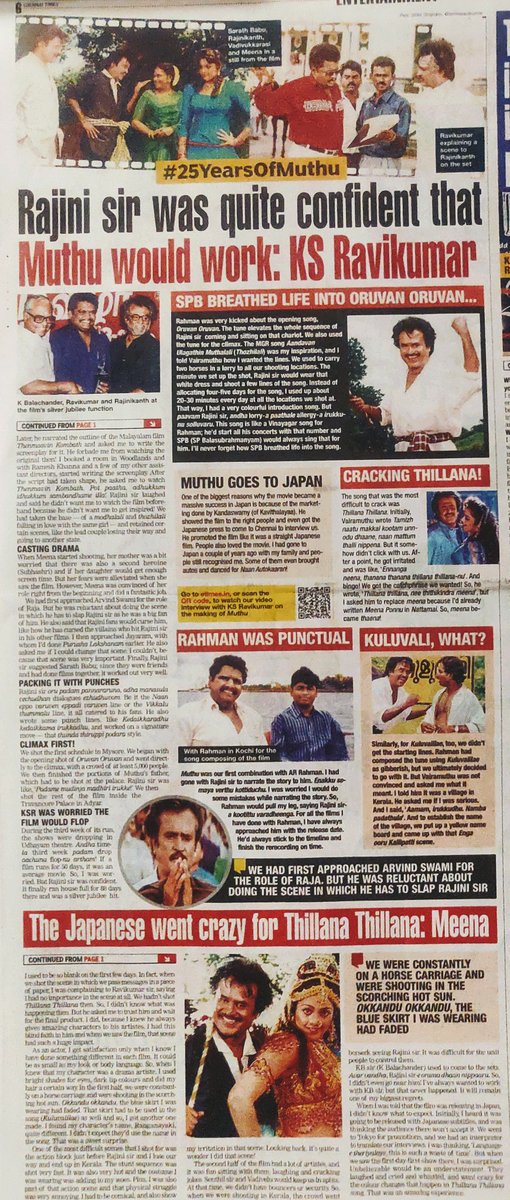 RBSIRAJINI's tweet photo. #25YearsOfMuthu
Rajini Sir was quite confident Muthu would work : KS Ravikumar
#25yearsofblockbusterMuthu https://t.co/I8ouhrQqGT