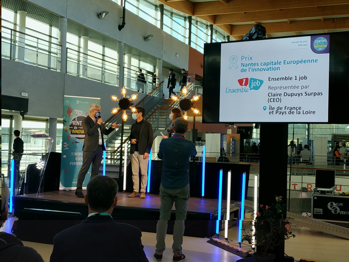 CentraleNantes's tweet photo. Prix Nantes capitale européenne de l'innovation pour @ensemble1job très fiers de notre incube ! @Incubateur_CAE https://t.co/UsVvDCYDxe
