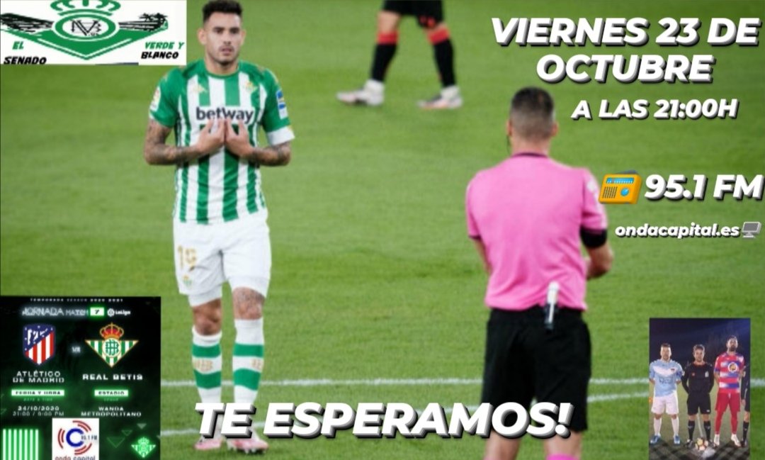 💚⚽MUCHO MAS BETIS⚽💚
"<a href="/Elsenadofm/">El Senado Verdiblanco®️💚🤍</a>" de la mano d <a href="/fdjcueva/">Fernando Garcia</a> y su equipo. 
HOY 23/10/20, 7° Programa de la temporada
Desde 21:00 a 22:00H🕘🕙
SINTONIZA👉👉 📻 95.1 FM y 🖥️ ondacapital.es contaremos con la opinión de <a href="/EspinaRosado/">Antonio Espina</a> del colegio onubense
COMPARTE BETIS📢📢