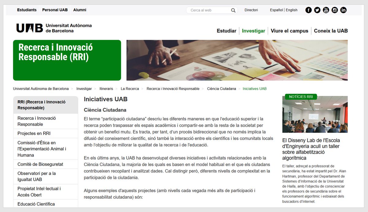 bibliotequesUAB's tweet photo. I des de la @UABBarcelona també en donem suport. Una pàgina web recull les iniciatives sobre #CiènciaCiutadana i #RRI relacionades amb la #UAB. 

👉https://t.co/XJagYNxTtK

#CitizenScienceUAB #CiènciaObertaUAB #OpenScienceUAB #OAWeek2020 https://t.co/3rbWkDVaAh