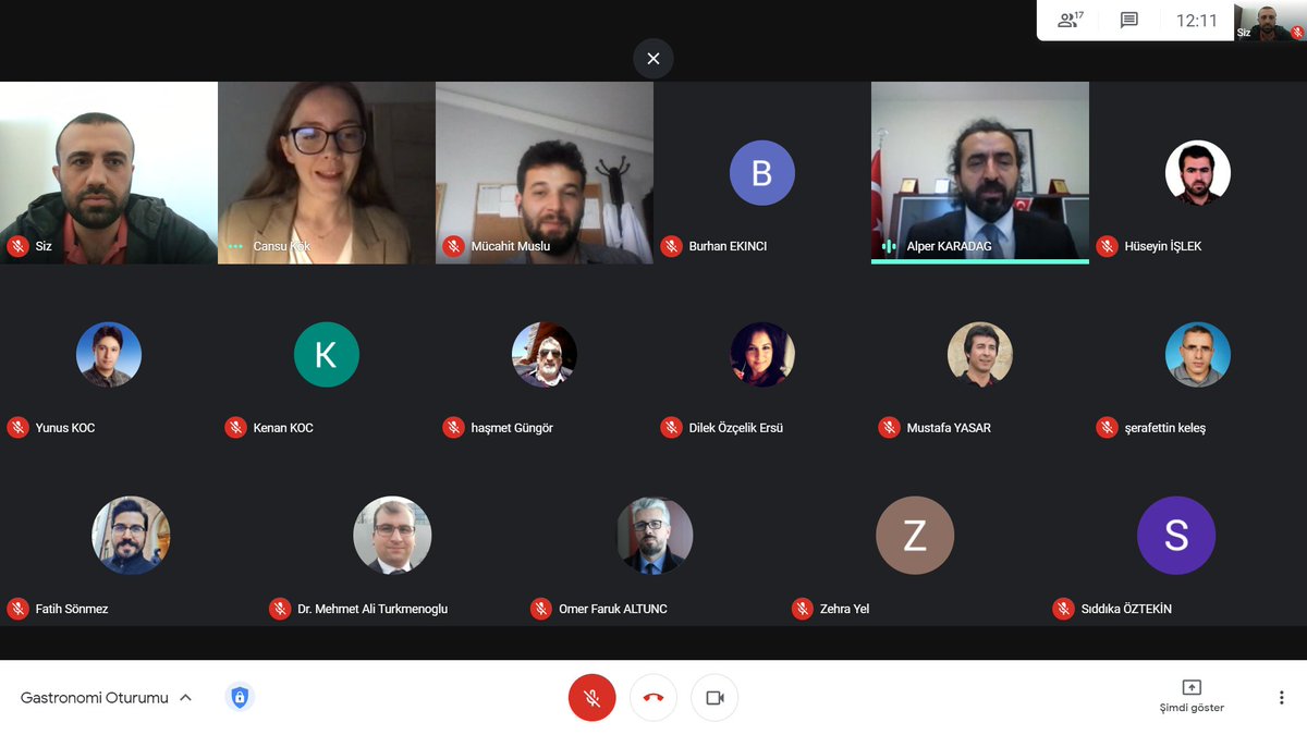 Gastronomi online oturumumuz sorunsuz bir şekilde tamamlandı. Tüm Katılımcılara teşekkür ederiz. <a href="/academician25/">Muhammet Levet</a>, @dytmucahitmuslu, Merve IŞKIN, Zehra YEL, Cansu KÖK, Funda ŞENSOY.