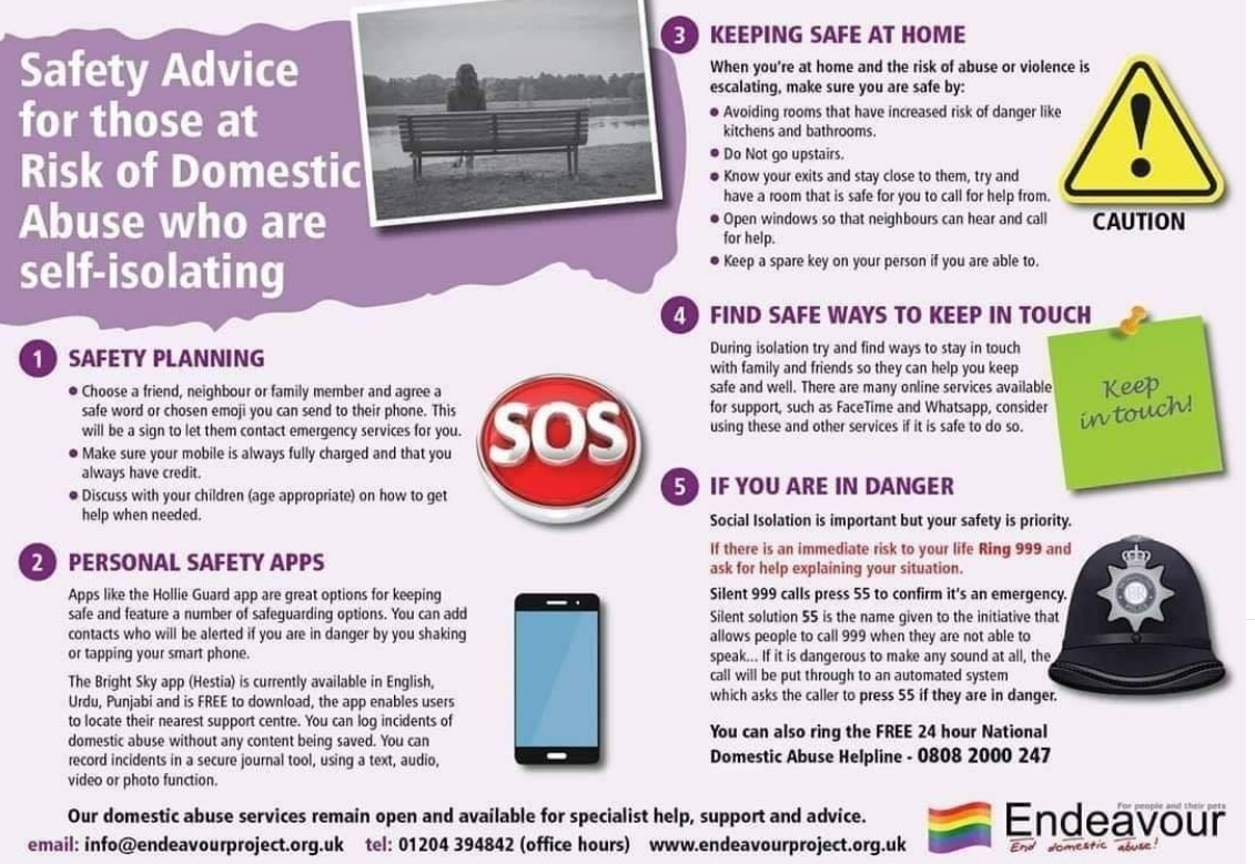 Are you living with domestic abuse? Or are you concerned about someone you know? Help and support is available, and no one should suffer in silence.