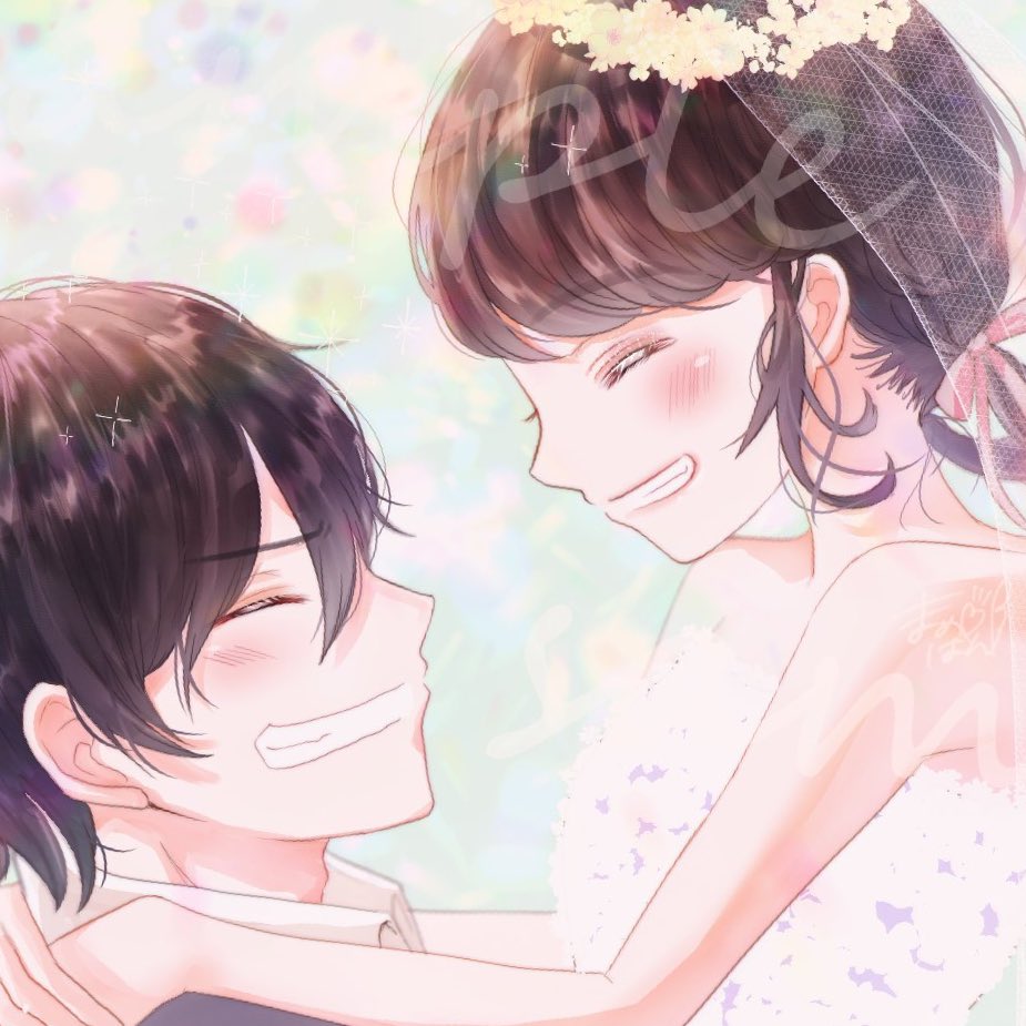 まめぱん カップルイラストのご依頼でした Happy Wedding まめぱんの依頼箱 有償依頼 ペア画 カップル ウェディング T Co Qaknpyvnff Twitter